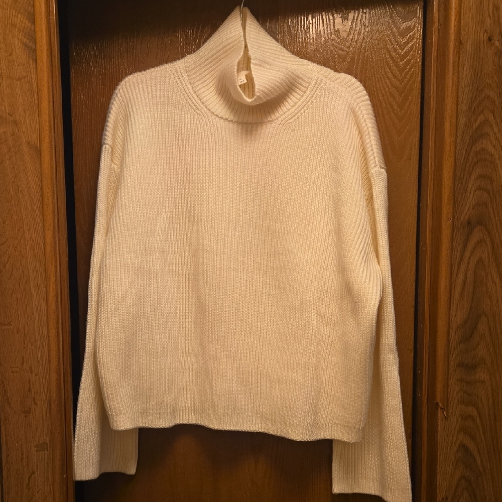Winter White Knit Turtleneck Sweater